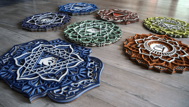 Ensemble de 7 Mandalas Muraux sur le Thème des Chakras
